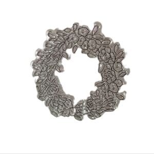 Floral Wreath Design Stamp in Silver